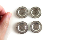 Set of 4 Vintage 1:12 Miniature Dollhouse Silver Metal Plates