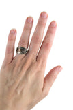 Vintage Silver Plate Floral Carved Spoon Ring, Size 6