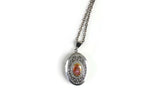 Vintage Silver Oval Fragonard Locket Necklace