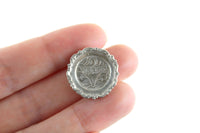 Vintage 1:12 Miniature Dollhouse Silver Metal Plate