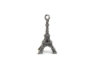 Vintage Miniature Silver Metal Eiffel Tower Figurine Pendant Charm