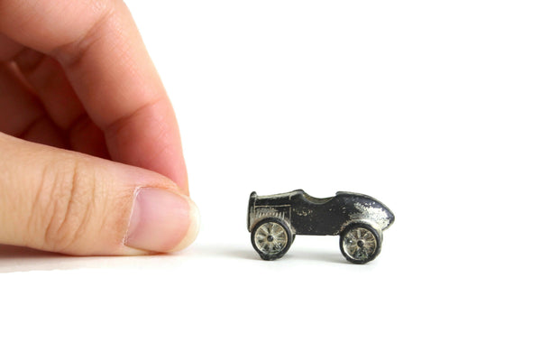 Vintage Miniature Silver Metal Car Figurine / Monopoly Game Token