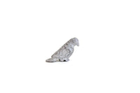 Vintage Miniature Silver Metal Parrot Bird Figurine