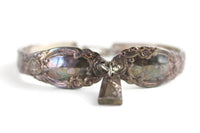 Vintage Silver Plate Oneida Floral Stamped Spoon Bracelet