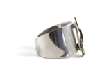 Steampunk Wide Silver Cuff Bracelet with Gears & Watch Parts