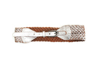 New Anthropologie Metallic Silver Woven Leather "Corliss Belt" by Bed Stu, Size S