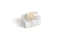 Vintage 1:12 Miniature Dollhouse Silver & Cream Wrapped Gift Box
