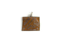 Vintage Wyoming State Silver & Brown Pendant Charm