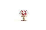 Vintage 1:12 Miniature Dollhouse Red & Silver Decorative Candy Dish Bowl