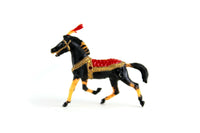 Vintage 1:12 Miniature Dollhouse Black & Gold Horse Toy Figurine