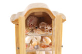 Vintage 1:12 Miniature Dollhouse Wooden Cabinet with Seashell Collection