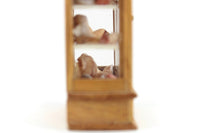 Vintage 1:12 Miniature Dollhouse Wooden Cabinet with Seashell Collection