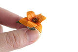 Small Vintage Orange Daylily Flower Brooch or Tie Pin