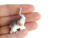 Vintage Miniature Gray Porcelain Elephant Figurine