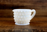 Vintage White Opalescent Moonstone Hobnail Glass Creamer