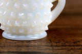 Vintage White Opalescent Moonstone Hobnail Glass Creamer