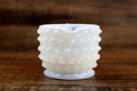 Vintage White Opalescent Moonstone Hobnail Glass Creamer