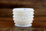 Vintage White Opalescent Moonstone Hobnail Glass Creamer