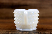 Vintage White Opalescent Moonstone Hobnail Glass Creamer