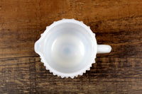 Vintage White Opalescent Moonstone Hobnail Glass Creamer