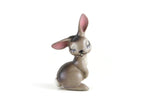 Vintage Miniature Brown Bone China Blinking Rabbit Figurine