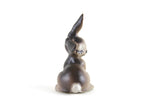 Vintage Miniature Brown Bone China Blinking Rabbit Figurine