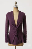New Anthropologie Purple Twisted Knit "Spiraled Shibori Top" by Guinevere, Size S, Originally $98
