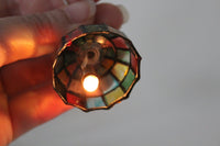 Vintage 1:12 Miniature Dollhouse Working Stained Glass 12V Plug-In Chandelier