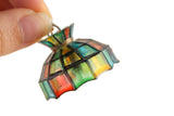 Vintage 1:12 Miniature Dollhouse Working Stained Glass 12V Plug-In Chandelier