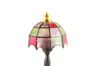 Vintage 1:12 Miniature Dollhouse Stained Glass 12V Plug-In Table Lamp (Non-Working)