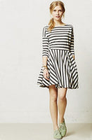 Anthropologie Gray & White Sweatshirt "Striped Midday Dress" by Puella, Size M, Originally $98