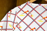 Vintage White Red & Blue Swimmer Print Short Sleeve Top
