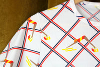 Vintage White Red & Blue Swimmer Print Short Sleeve Top