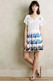 Anthropologie White & Blue "Swirled Snail Skirt" by Maeve, Size M, Originally $128