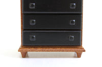 Vintage 1:12 Miniature Dollhouse Tall Black Wooden Dresser