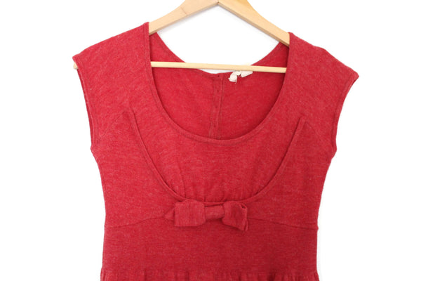anthropologie red bow dress Sweetheart Bow Dress
