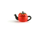 Artisan-Made Vintage 1:12 Miniature Dollhouse Tomato-Shaped Teapot