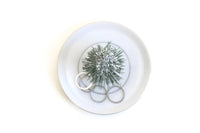Vintage & Handmade White & Silver Winter Tree Jewelry Dish