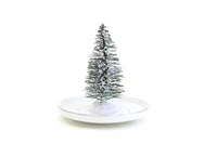Vintage & Handmade White & Silver Winter Tree Jewelry Dish
