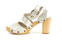 New Anthropologie Gray Gingham "Trifle Gingham Clogs" by Marais USA, Size 9, Originally $258