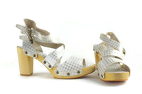 New Anthropologie Gray Gingham "Trifle Gingham Clogs" by Marais USA, Size 9, Originally $258