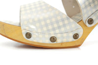 New Anthropologie Gray Gingham "Trifle Gingham Clogs" by Marais USA, Size 9, Originally $258