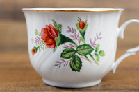 Vintage Truly Tasteful China White & Pink Rosebud Porcelain Teacup & Saucer Set
