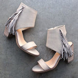 Nude Fringed "Vermont Sandal" by Very Volatile, Size 9, Originally $68