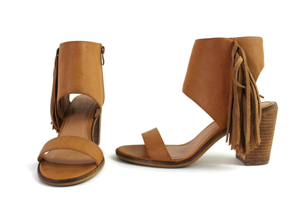 Nude Fringed "Vermont Sandal" by Very Volatile, Size 9, Originally $68