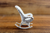 Vintage 1:12 Miniature Dollhouse Durham Industries White Diecast Metal Rocking Chair