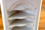 Vintage 1:12 Miniature Dollhouse White Corner Cabinet & Shelf