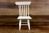 Vintage 1:12 Miniature Dollhouse White Wooden Dining Chair