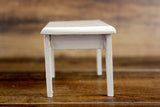 Vintage 1:12 Miniature Dollhouse White Wooden Kitchen or Dining Table