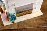 Artisan-Made Vintage 1:12 Miniature Dollhouse White Dresser & Accessories by Elegant Elves